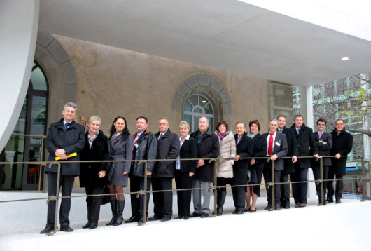 Bündner und Liechtensteiner Delegation mit Regierungsrätin Barbara Janom Steiner (Mitte)