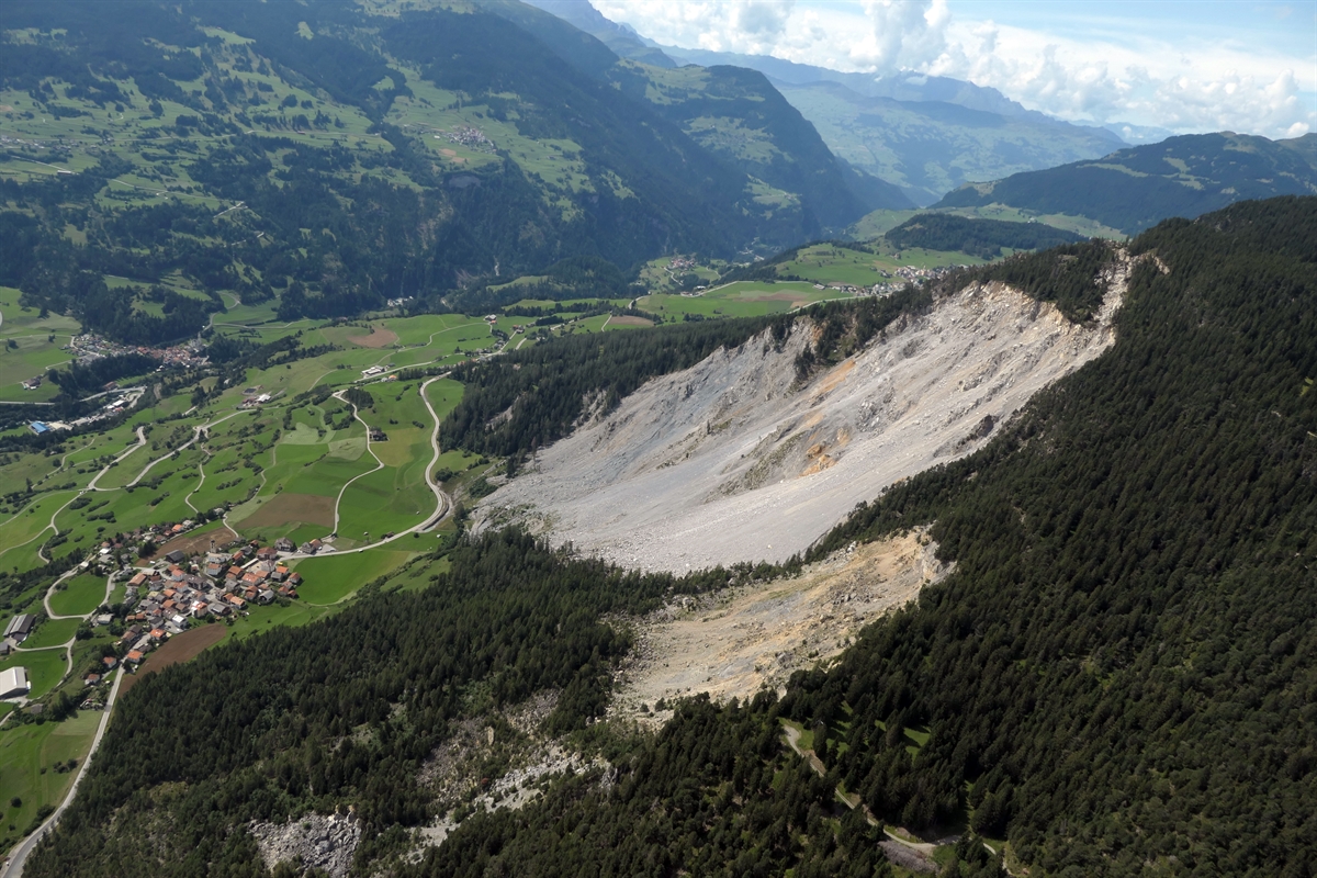 Luftaufnahme des Brienzer Rutschs