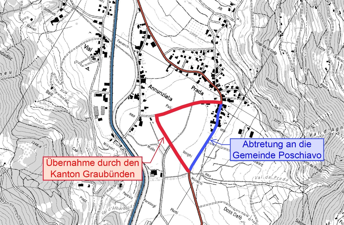 Plan Strassenabtretung Poschiavo