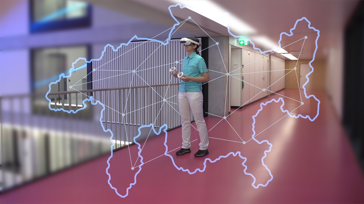Pflegekraft mit Videobrille
