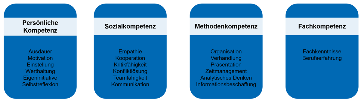 Die verschiedenen Kompetenzen werden mit Beispielen ausgeführt.