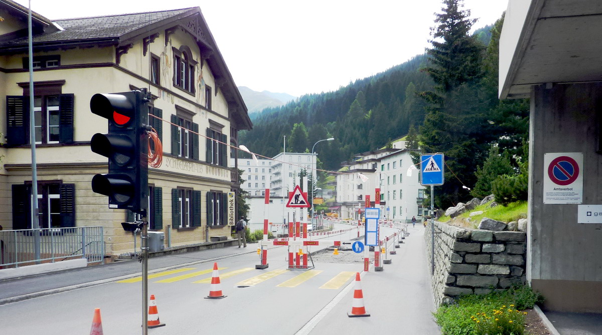 Die Promenade in Davos wird saniert