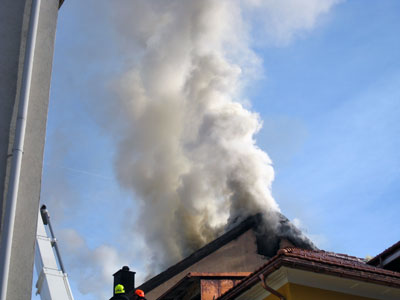 Brand im alten Dorfteil von Thusis
