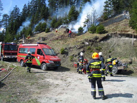 Das Feuer brach im Gebiet Munt Sura oberhalb von Trin aus