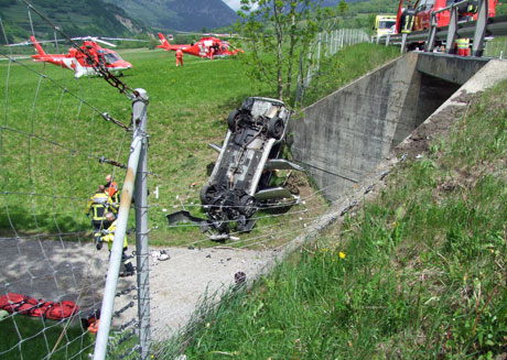 Die Rega stand mit zwei Helikoptern im Einsatz