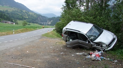 Selbstunfall in Alvaneu-Bad