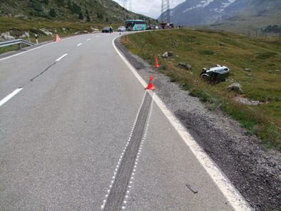 Endlage des seitlich liegenden Fahrzeuges