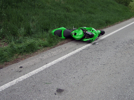 Das Motorrad wurde total beschädigt