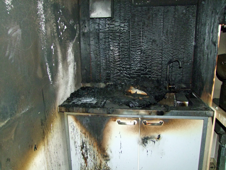 Der Bereich des Kochherdes, in welchem der Brand ausbrach