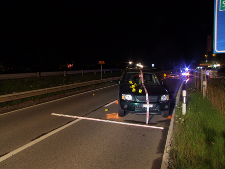 Hier wurde der Fussgänger von Personenwagen erfasst
