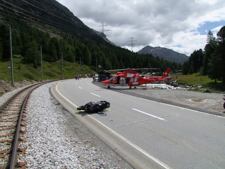Die Unfallendlage und der Rega-Heli