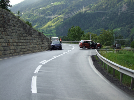 Die Unfallendlage nach der Frontalkollision