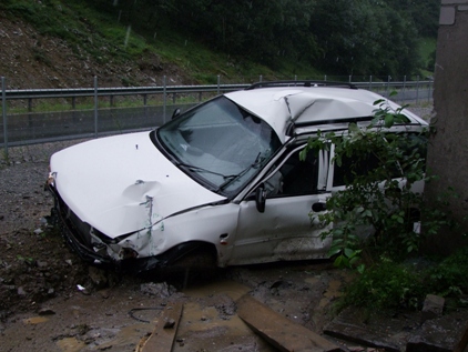 Aufnahme des beschädigten Fahrzeuges