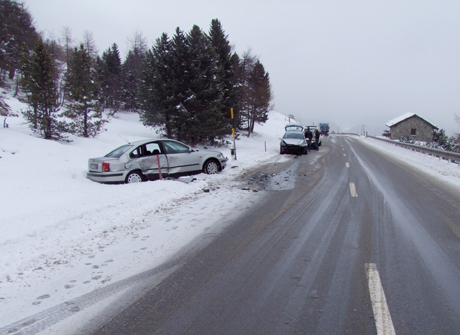 Übersichtsaufnahme der Kollision am Julierpass