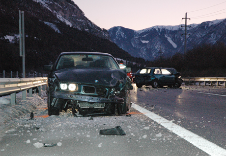 Unfallsituation von vorne gesehen