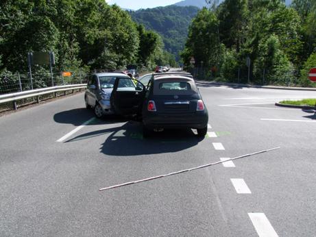 Übersichtsaufnahme der Kollisionsstelle beim Anschluss A13