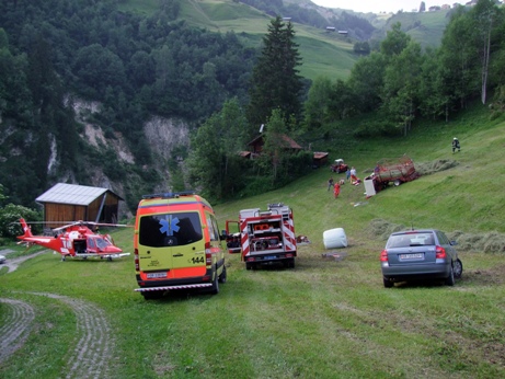 Unfallplatz Arbeitsunfall bei Lumbrein