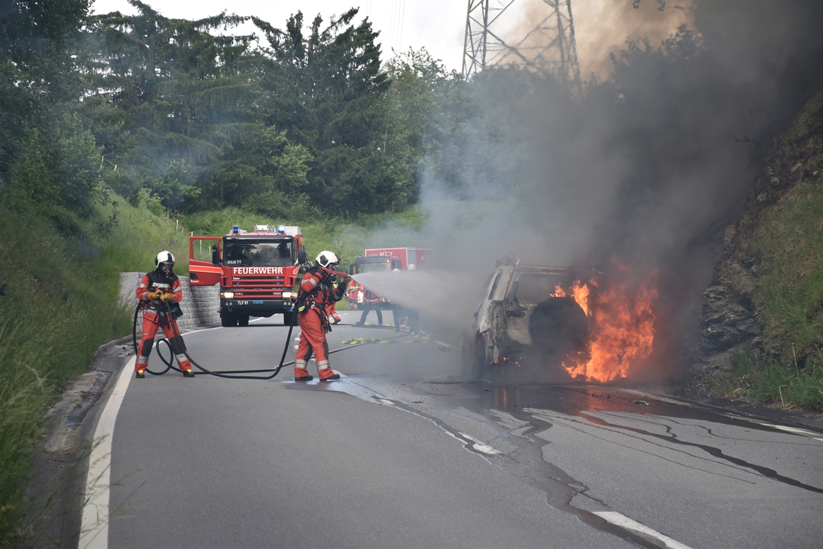Löscharbeit der Feuerwehr