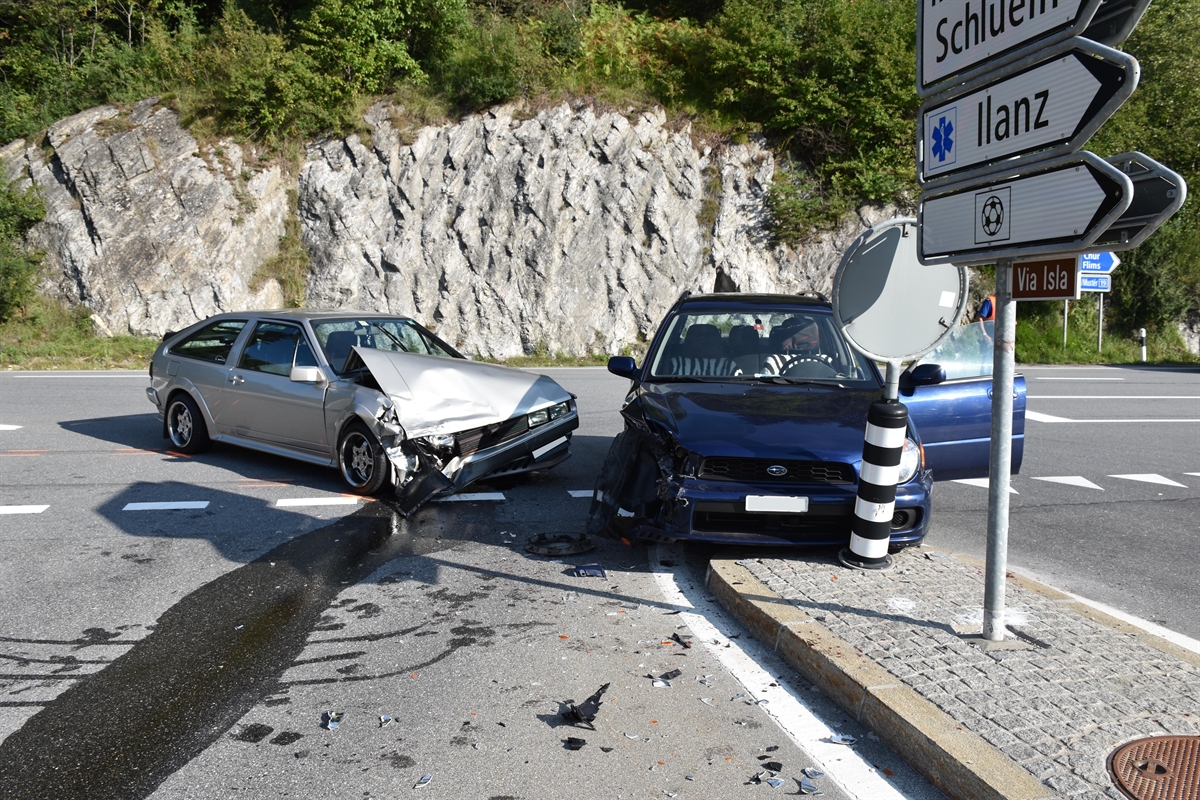 Endlagen der beiden Fahrzeuge an der Kreuzung