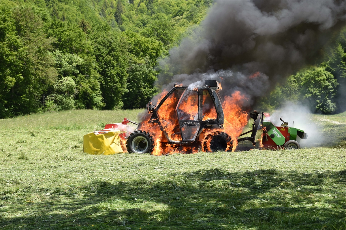 Motorkarren in Vollbrand