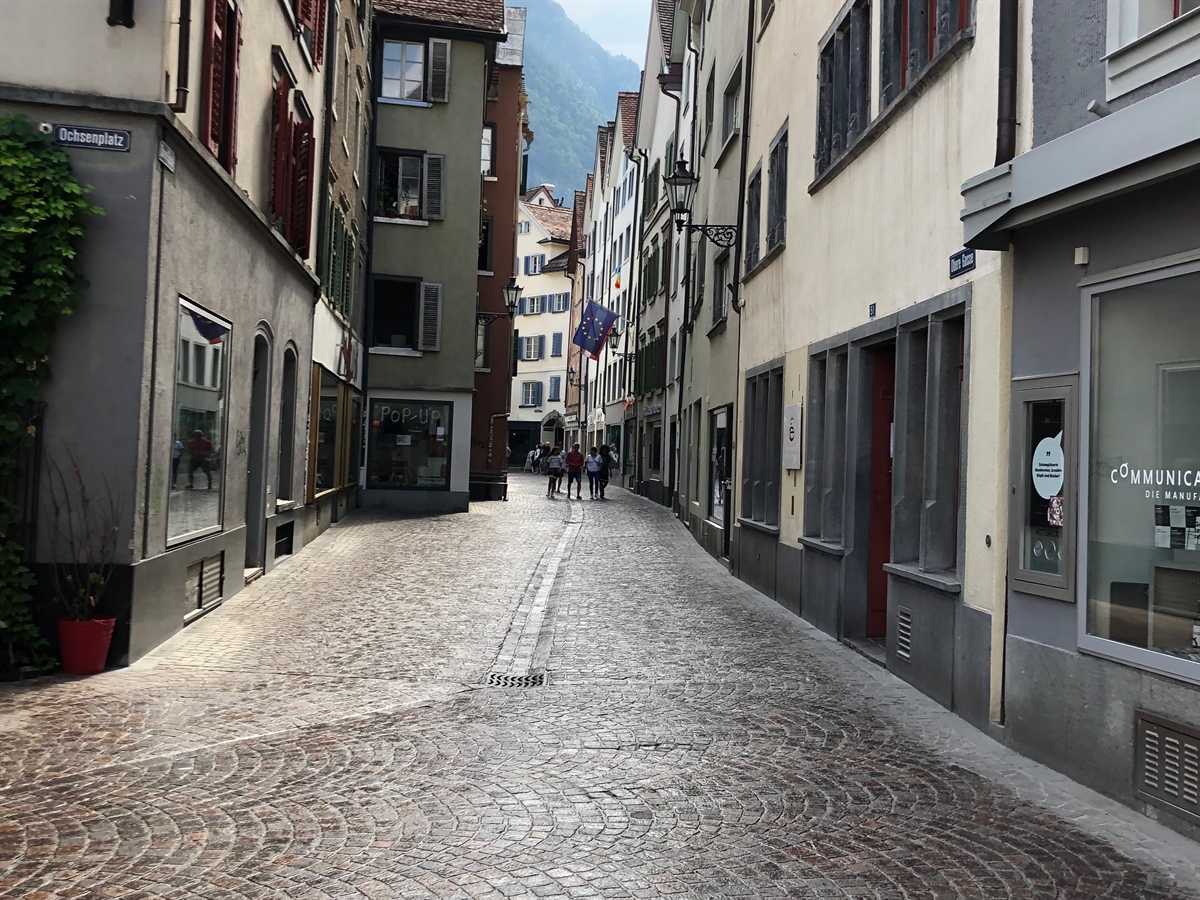 Übersichtsaufnahme der Oberen Gasse in Chur