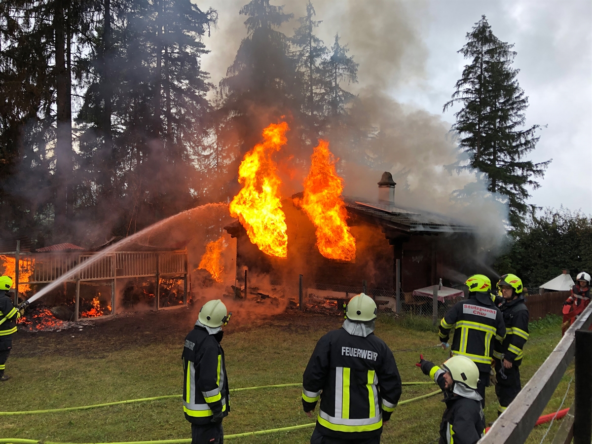 Maiensäss in Vollbrand