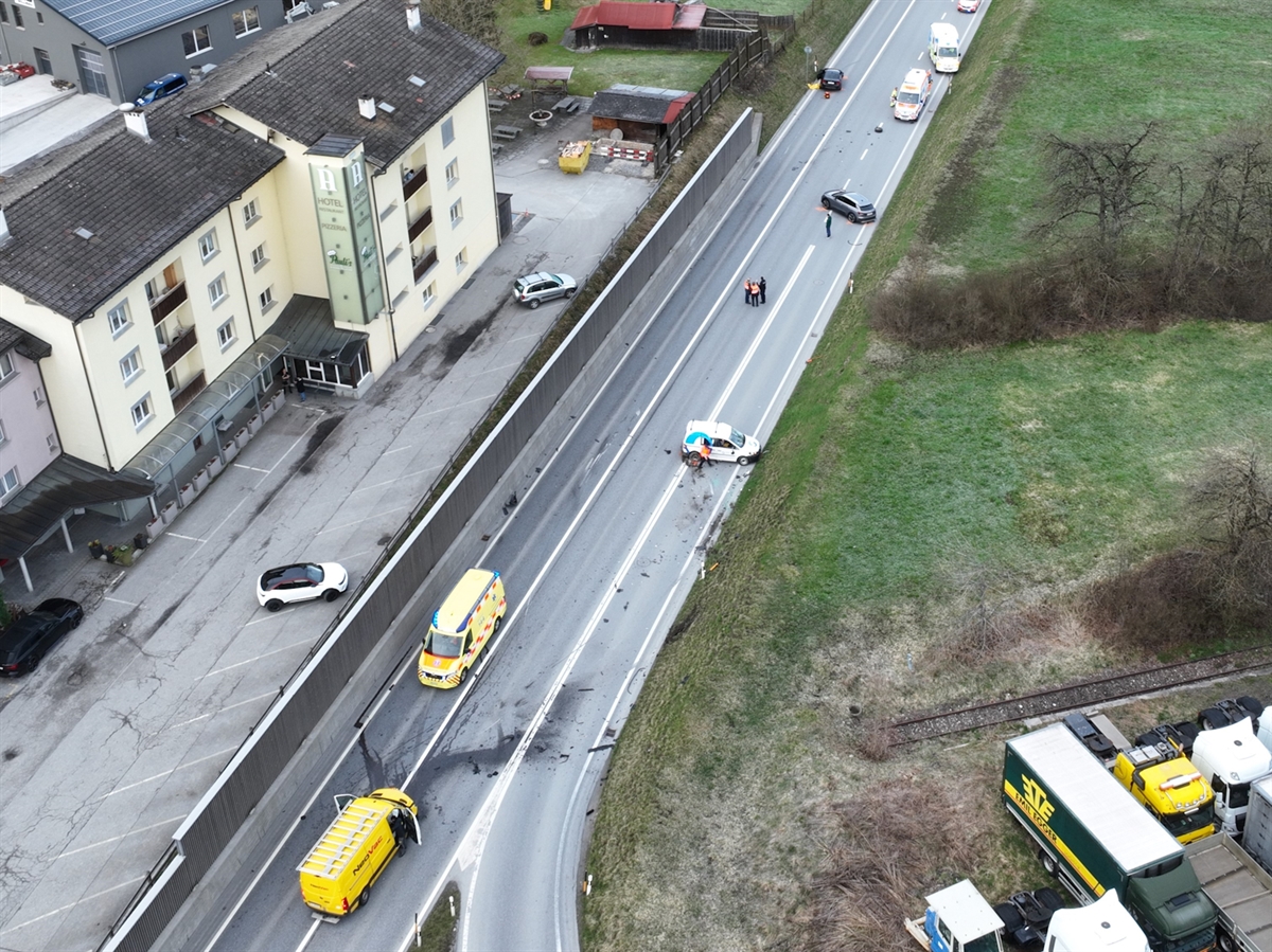 Drohnenaufnahme der Unfallstelle