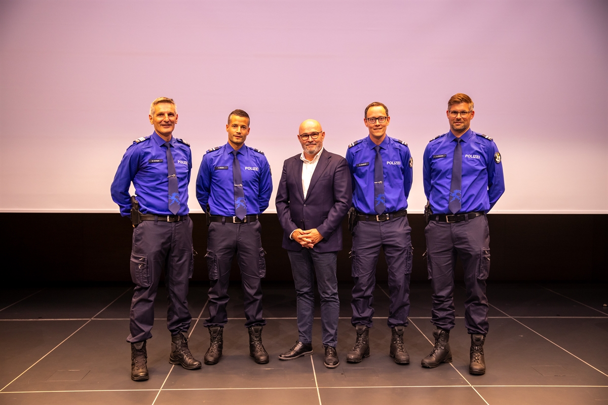 Vier neue GL-Mitglieder mit Kommandant