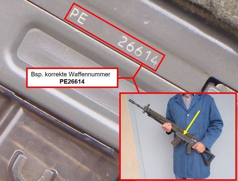 Sturmgewehr 90-PE (Bsp. PE26614, Nummer auf der Seite zu finden)