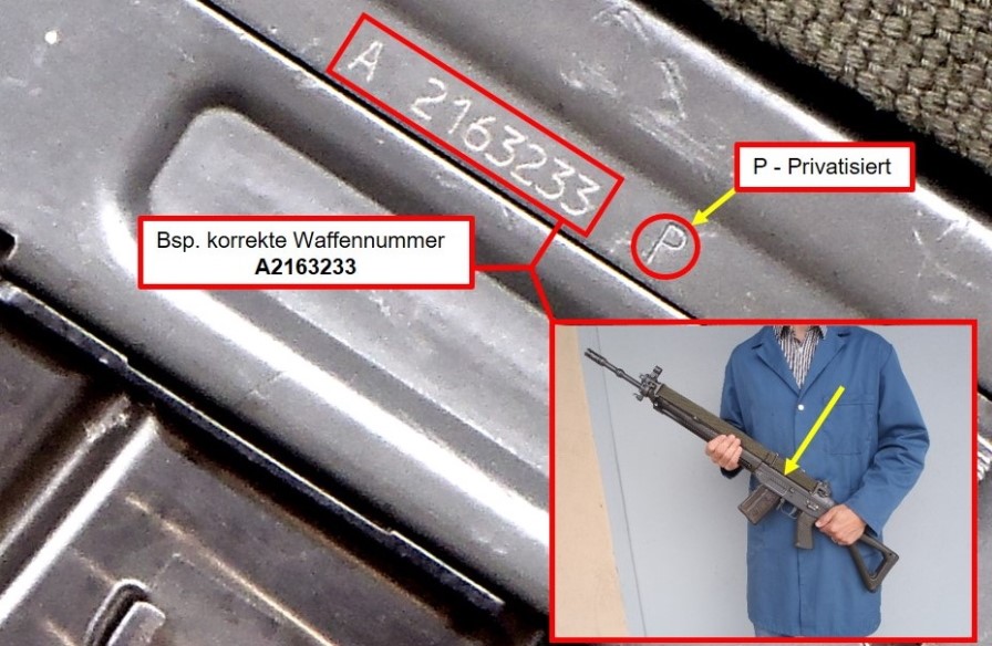 Sturmgewehr 90 (Bsp. A2163233, Nummer auf der Seite zu finden)