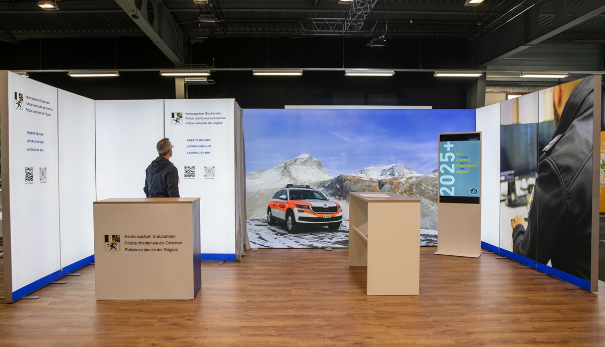 Aufgebauter Messestand