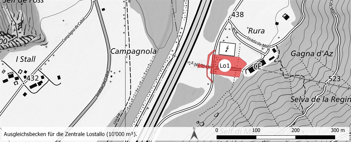 Karte Variante Ausgleichsbecken Lostallo