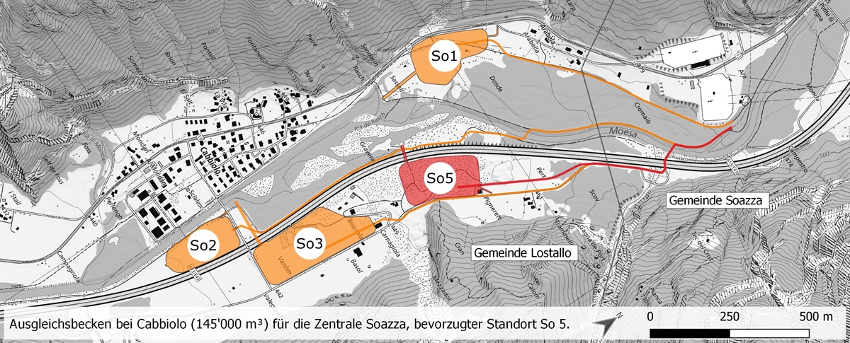 Karte Variante Ausgleichsbecken Soazza
