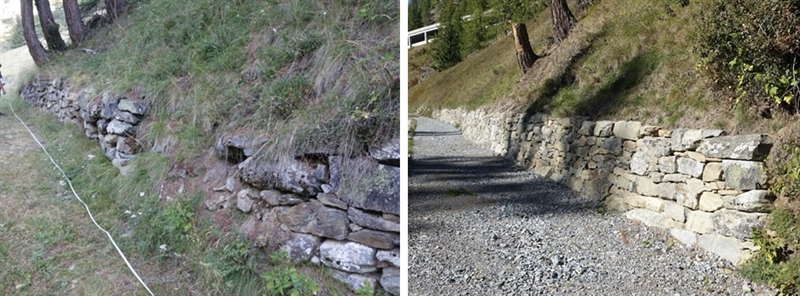 Trockenmauer in Zernez